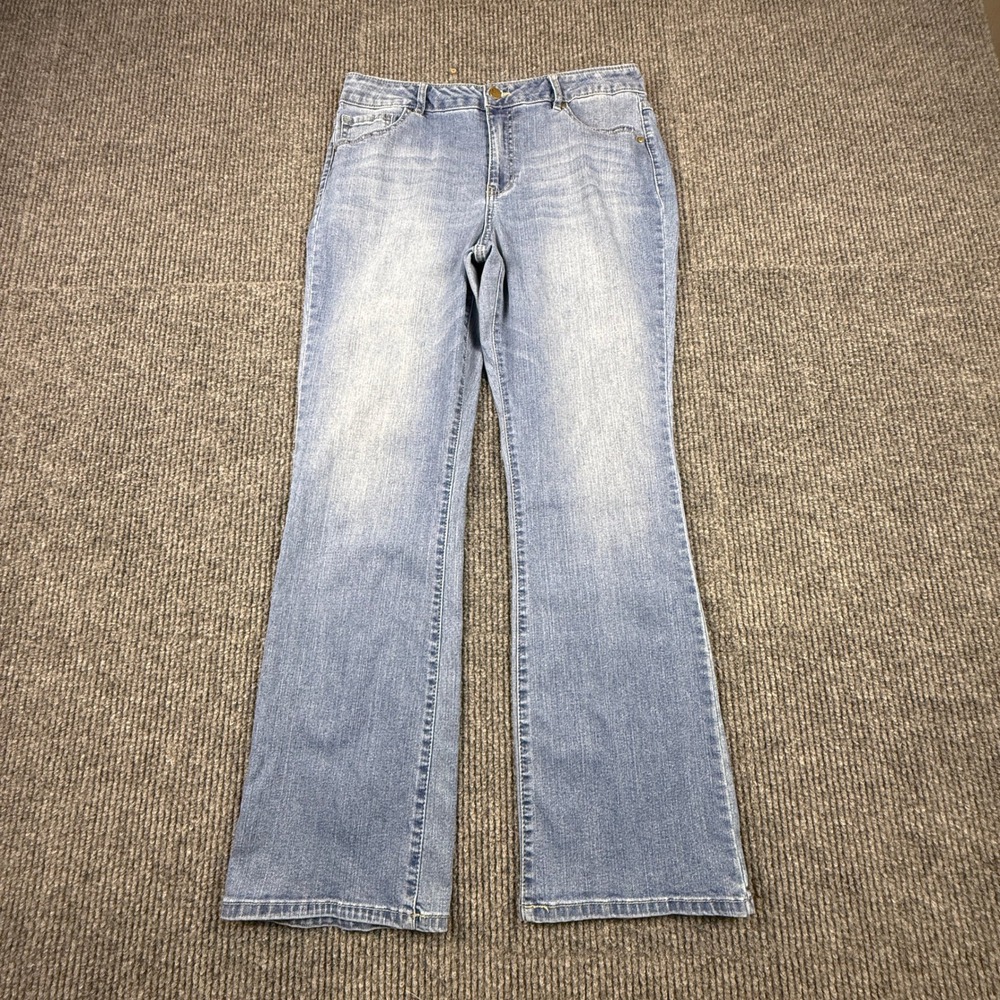 d.jeans Womens‎ Size 16 Light Wash Bootcut Stretch Denim Blue Jeans JD1114